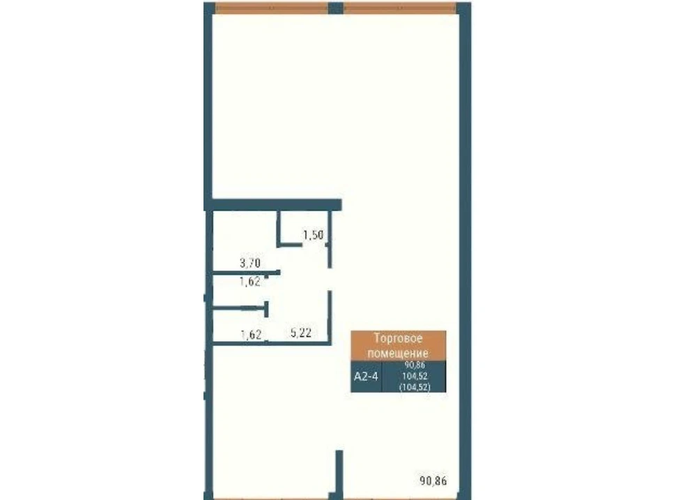 Планировка: Секция А-2 · помещение 3 · 104,52 м²